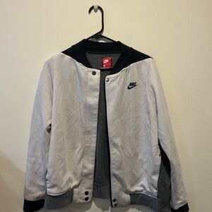 Nike White Navy Gray Bomber Jacket